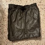 Abercrombie & Fitch  high-rise vegan leather shorts in a brown olive color large Photo 7