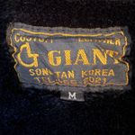 GIANT Black Leather Jacket Belted Collar Button Front Size M Size M Photo 3