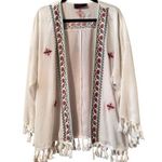 Cowgirl Legend open front Kimono with embroidery and fringe XL cottagecore White Photo 0