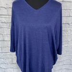 Vintage Royalty batwing v-neck 3/4 sleeve top navy blue sz M Photo 0