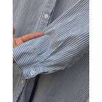 Women's Mini Dress Designed By G.O Blue & White Striped Ruffled Collared Size L Size L Photo 2