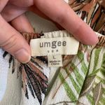 Umgee ‎ Cream Off Shoulder Ruffle Sleeve Tropical Print Short Romper Size Large Photo 1