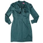Betsey Johnson  Hunter Green Snake Print Long Sleeve Tie Front Shirt Dress Size 4 Photo 8