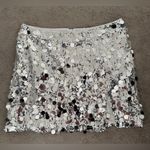 Nasty Gal NWT Plus Size Silver Sequin Split Mini Skirt Size 14 Photo 2