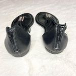 Lucky Brand  Black Leather Strappy Thong Flat Sandals Size 9 Photo 5