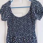 Holloway Hollister Navy Ruched Floral Dress with a Slit Photo 6