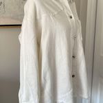 ZARA Cute White Button Up Long Sleeve Shirt Photo 3