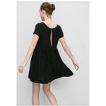 Talula Aritzia Womens Solid Black Short Sleeve 100% Cotton Dress Lined Medium Photo 1