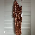 Mac Duggal Sequined One Sleeve Column Gown- Copper Photo 4