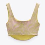 ZARA  Crop Top Pink and Green Photo 2