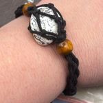 Handmade Handcrafted Tumbled Citrine Oregon Coast Agate Crochet Adjustable Bracelet Photo 5