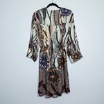 New Q|Neel Nordic Design White Printed Silk Blend Shift Dress Size 16 Multiple Photo 8