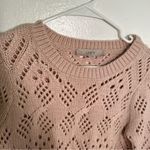 Loft  Crewneck Sweater Light Pink Loose Knit Photo 6
