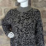 John + Jenn   Women's Cozy Pullover Mock Neck Leopard Knit Sweater Top Size‎ XS Photo 2