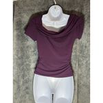 Purple Cowl Neck Short Sleeve Top Size L Size L Photo 1