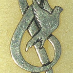 Gold Tone Vintage Treble Clef with Bird Pin Photo 0
