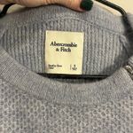 Abercrombie & Fitch Blue Waffle Knit Sweater with Exposed Zipper - Small Photo 3