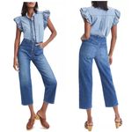 Veronica Beard  CROSBIE Crop Wide Leg High Rise Button Fly Jeans Sz 26 Juno Wash Photo 1