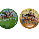 Disneyland Button Set First Visit I'm Celebrating Goofy Mickey Mouse  Pin Photo 0