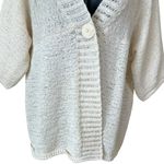 Lucy & Laurel  Ivory Single Button Short Sleeve Cardigan Photo 2