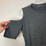 Acemi  Dark Charcoal High Neck Cold Shoulder Top Size M Photo 1