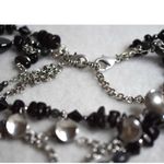 Premier Designs Vintage  Multi Strand Black Beads Silver Tone Metal Necklace Photo 2