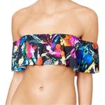Bar III  Painted Posie Bikini Top Womens Multicolor Floral Size XL‎ Photo 0