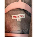 Merona  Wool Wrap Coat Belt Gray Wide Collar S Parisian Scandi Preppy Old Money Photo 5