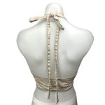 STAUD  Beige Tan Halter Tie Cami Camisole V Neck Sleeveless Crop Tank Top Size 0 Photo 3