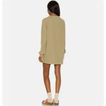 Lovers + Friends  Hailey Henley Sweatshirt Dress Walffle Knit Sage Green Photo 1