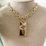 Coach Gold Handtag Signature C Charm Chain Necklace Photo 0