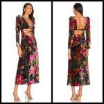 We Wore What 💕WEWORWHAT💕 Cut Out Flocked Velvet Dress ~ Burnout Velvet Floral Print M NWOT Photo 2