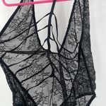 Victoria's Secret  Bodysuit Size Small Lace Lingerie Black Plunge Sexy Strappy Photo 9