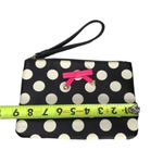 Betsey Johnson Pouch Wristlet Cluth Purse Black White Polka Dots Photo 3
