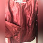 Jessica London  Women's 100% Leather Jacket plus Size 20W full zip up lined Photo 3