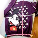 Disney Vintage  Designs Mickey Face Print Pullover Sweatshirt Unisex Purple Large Photo 8