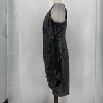 Grace Karin  Silver Sequin Dress Sz L Holiday Glam Clubwear Ruched Sparkly NYE Photo 5