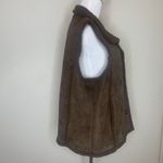 Mountain Lake  Brown Suede Shearling Vest Sz Large Photo 3
