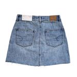 American Eagle NWT  Super Hi Rise A-Line Denim Mini Skirt 00 24W Button Front Photo 7