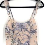 NWT Secret Mission Janice Top Only Floral Smocked Pink Ruffle Strap Small pink Photo 0