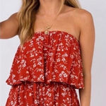 Princess Polly ✨ Brown orange floral Romper✨ Photo 0