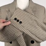 Joie  Brown Plaid Double Breasted Blazer Size Small Photo 7
