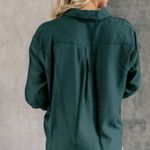 Lizard Thicket ANNALISE TEAL LONG SLEEVE COLLARED TOP Photo 2