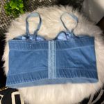 Papaya  Blue Rhinestone Embellished Crop Top Photo 9