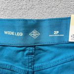 St. John St Johns Bay Petite Corduroy Wide Leg Pants High Rise Rich Teal 2P Fall NWT Photo 3