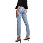 ASOS High Waist Slim Straight Leg Mom Jeans Pants Mid Blue Denim GUC Size 25 Photo 3