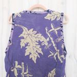 Laise Adzer Womens Vest Size M Purple Floral Boho Button Front Artsy Indie Bali Size M Photo 6
