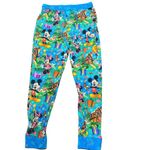 NWT Bad & Bamboojee Disney Christmas Joggers Mickey Minnie Gingerbread Sz. Small Blue Photo 2