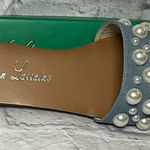 Lauren Lorraine Blue Sandals with Pearl Accents Size 9.5 Photo 0