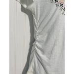 Athleta  T-Shirt V-Neck Embroidered Stitching Short Sleeve Tee Shirt‎ White XS Photo 4